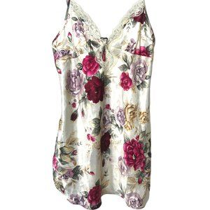 90s silky floral nightie slip dress